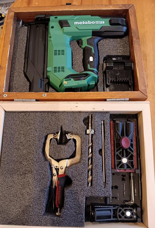 Nailer helped enlarge and restore this wooden toolbox, its new home :)