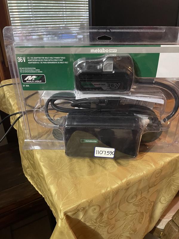 Metabo HPT MultiVolt AC Adapter Power Source Option for All 36V Metabo  HPT MultiVolt Tools 20 Ft Pivoting Cord Can Be Used with Generators or  Lo