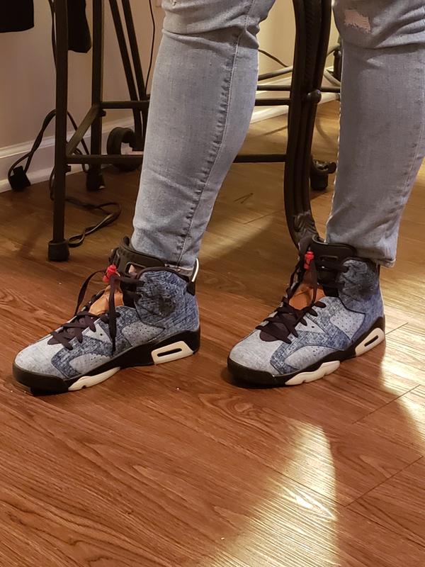 washed denim jordan 6 outfit