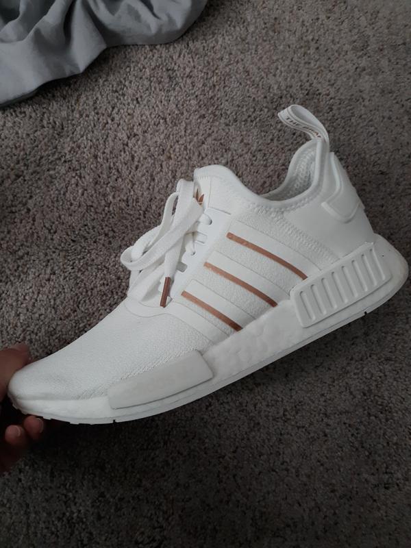 adidas white shoes with gold