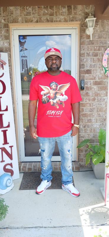 Streetz Iz Watchin Men's Graphic Cotton Tee - Red