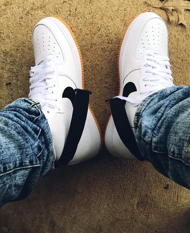 nike air force 1 high white black gum bottom