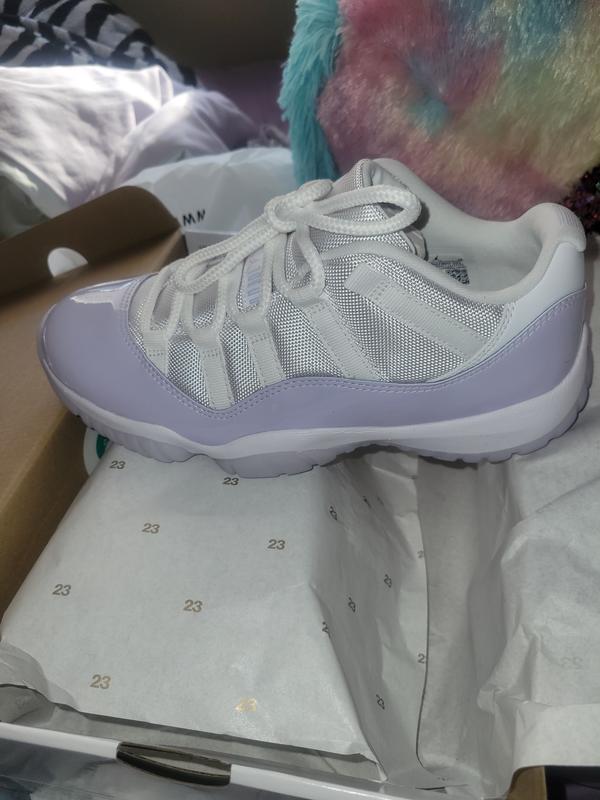 White and outlet purple jordans 11