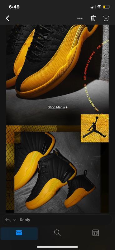 black and yellow 12s hibbett sports