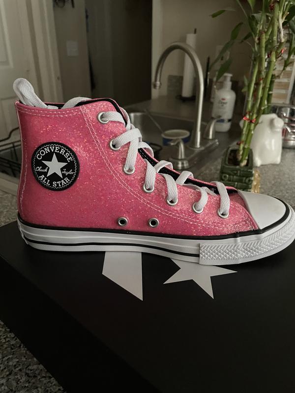 Girls pink glitter on sale converse