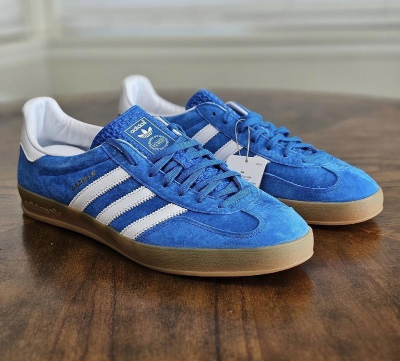 adidas gazelle silver green womens Adidas Gazelle Indoor Blue Bird Gum – SecondPlace main image 1