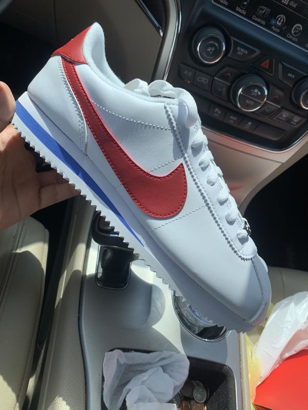 Guarda la ropa Cobertizo Crítico Nike Cortez Basic Leather "White/Red/Blue" Men's Running Shoe