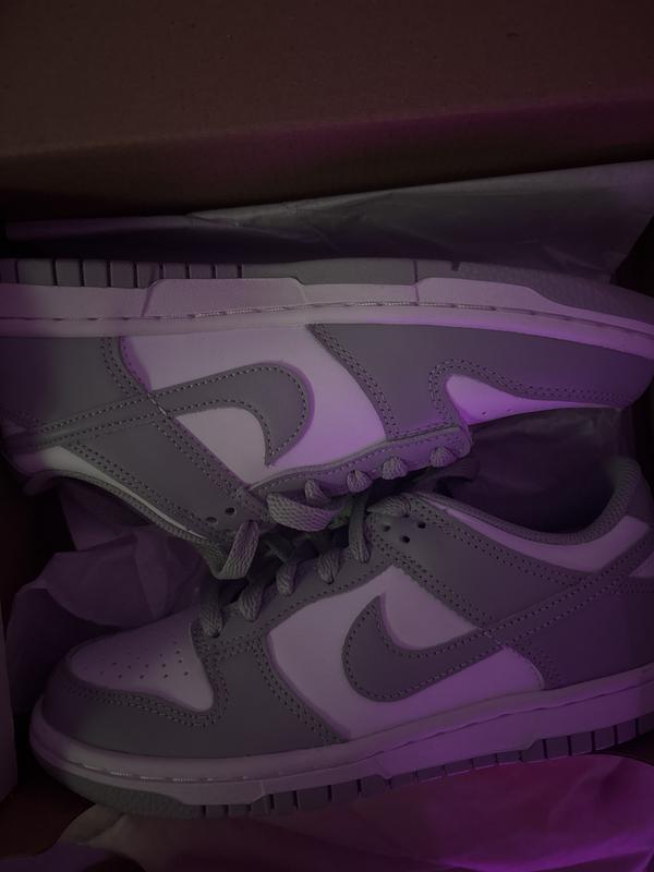 Nike Dunk Low "White/Lt Smoke Grey" Grade School Boys' Shoe