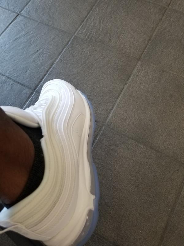 air max 97 white ice on feet