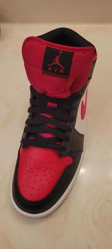Nike Air Jordan 1 Mid GS Black Fire Red Nero Rosso Bianco 554725 079 • AXJN