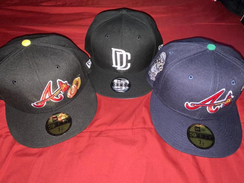 New Era X Offset Atlanta Braves 59fifty Peach Fitted Hat Hibbett City Gear