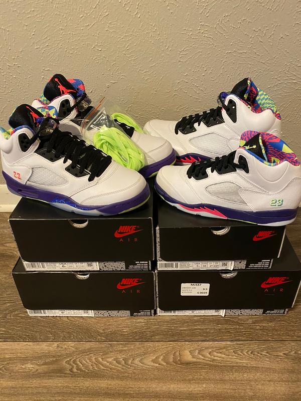 retro 5 ghost green court purple