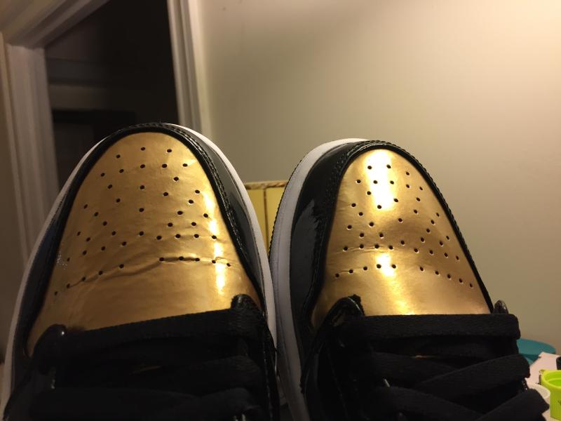 jordan 1 low gold toe on feet