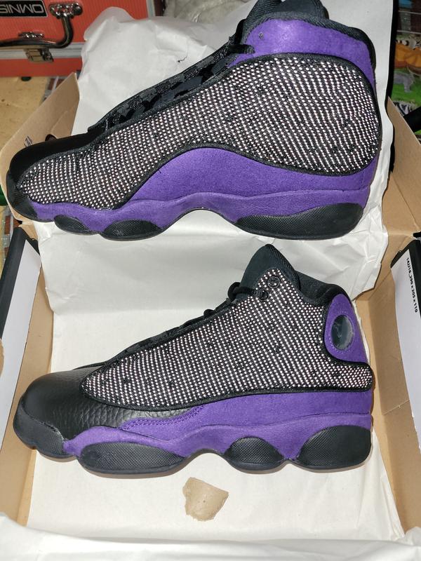 Jordan 13 Retro Black/Court Purple/White Men's Shoe - Hibbett