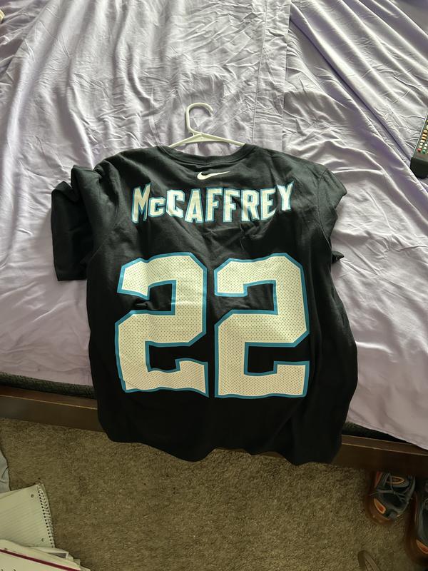 Nike Men's Carolina Panthers Christian McCaffrey Name & Number Short Sleeve  T-Shirt - Hibbett