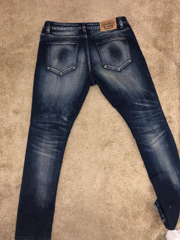 grindhouse men's sanded ripped jeans