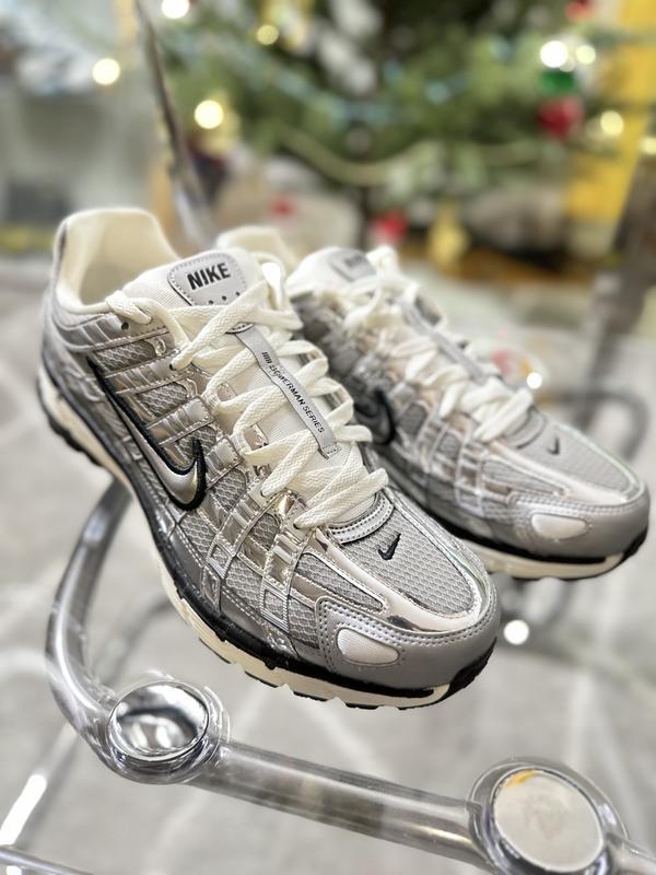 Nike P-6000 Men's Running Lace Up Shoes - Metallic Silver