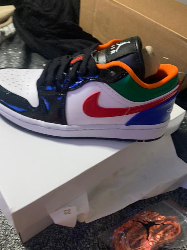 air jordan 1 low white white hyper royal university red pine green
