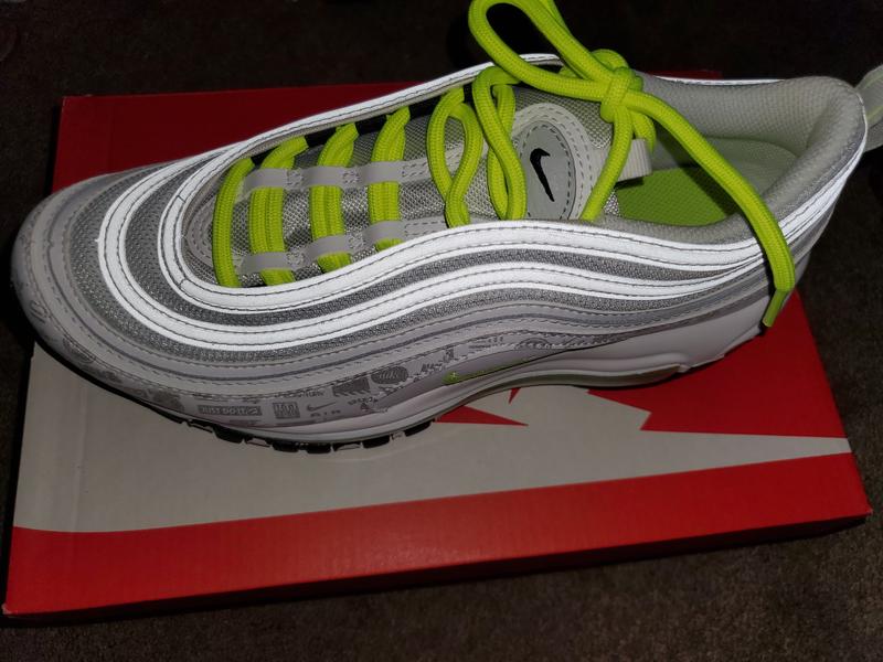 Nike Boys Air Max 97 - Shoes Pure Platinum/Black/Volt Size 07.0