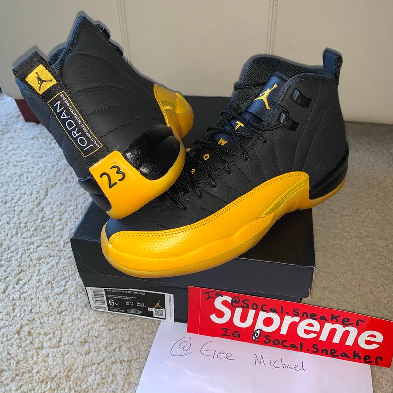black and yellow 12s hibbett sports
