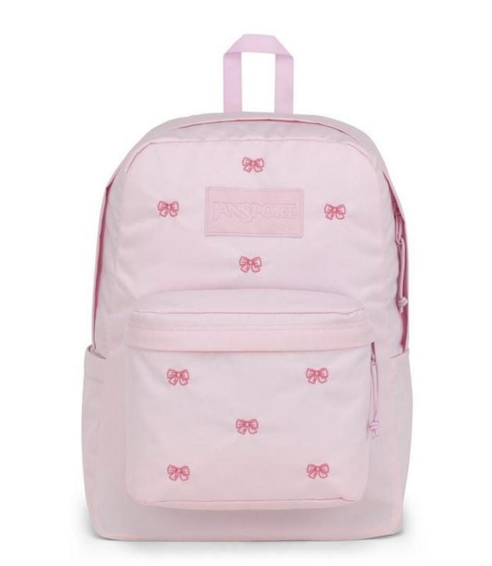 JanSport SuperBreak Plus Women's Embroidered Backpack - Pink