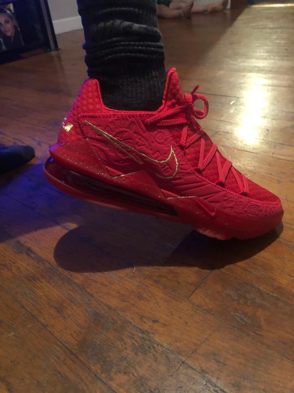 lebron 17 low red and gold