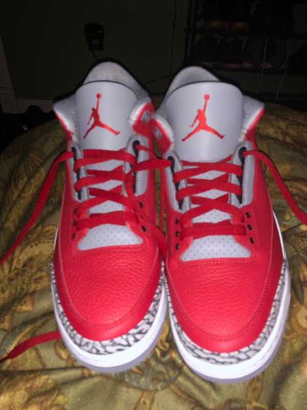 white and red cement 3s