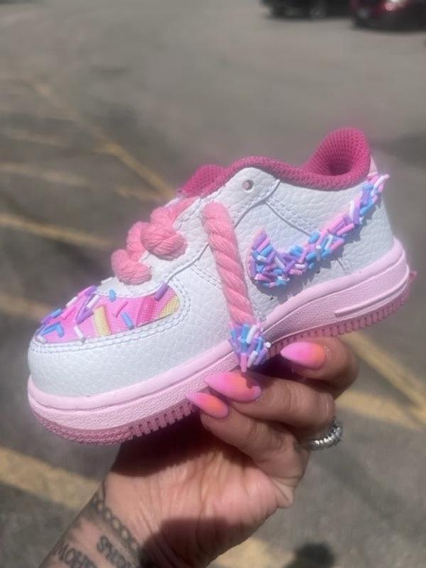 Pink baby hotsell air force ones