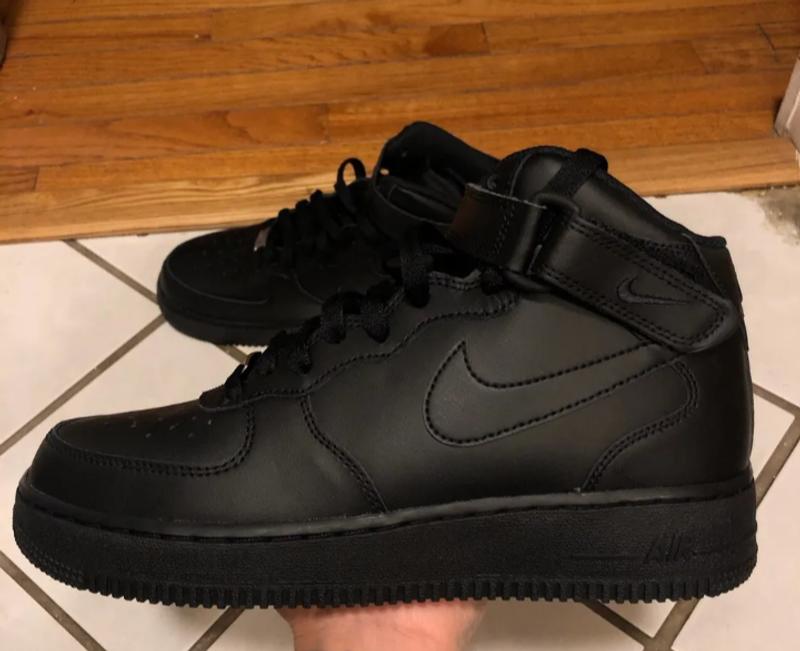 Nike Air Force 1 Mid Black Men's Shoe - Hibbett
