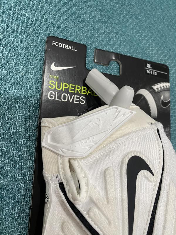 Nike Adult Superbad 6.0 Lineman Football Gloves - White/Black