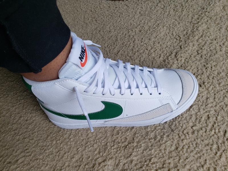 nike blazer pine green on feet