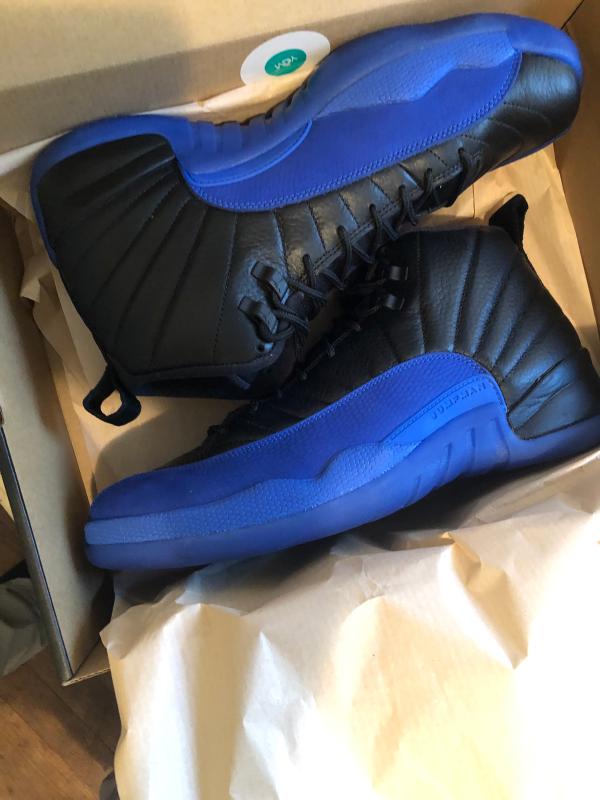 black and blue 12s jordans