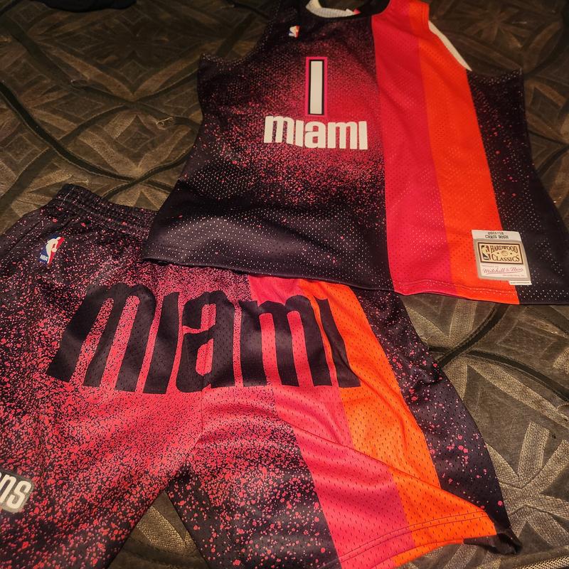Mitchell&Ness Doodle Swingman Miami Heat Pattern Shorts Multicolor