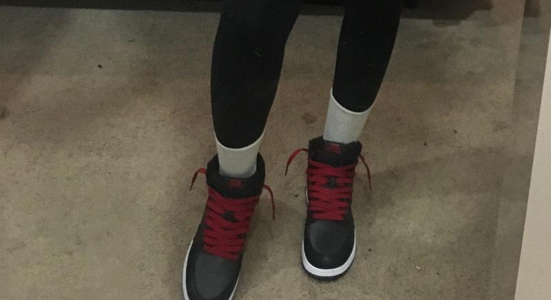 Jordan 1 Retro High Og Black Satin Gym Red Grade School Kids Shoe Hibbett City Gear
