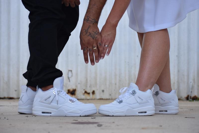 pure money 4s on feet