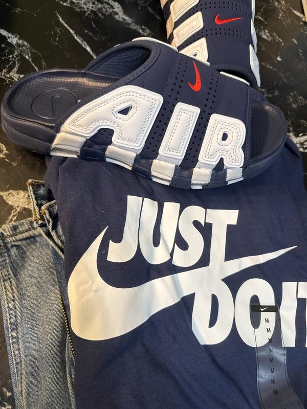 Nike Air More Uptempo "Midnight Navy/University Red/Clear/White" Men's Slide