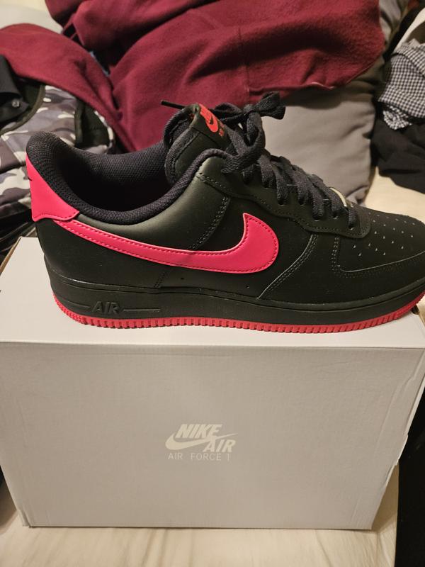 Nike Air Force 1 '07 Men's Leather Casual Shoes - Black/Red