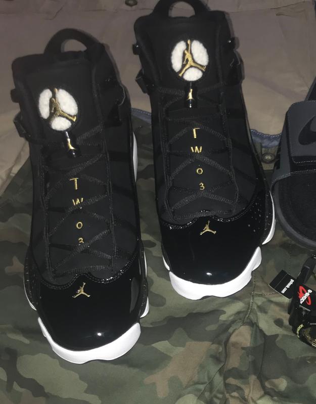 jordan 6 rings gold and black