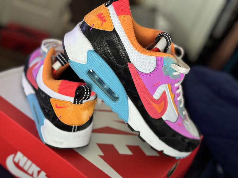 Nike Air Max 90 Futura White Bright Crimson Fuchsia Dream Women s Shoe Hibbett