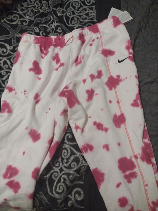 Nike Women's Sportswear Fleece Tie-Dye Pink Easy Pants - Hibbett