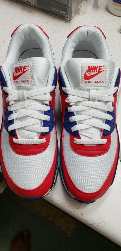 red blue and white air max 90