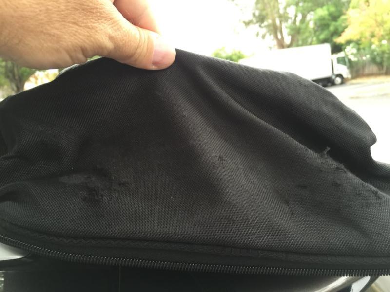 Worn bottom of daypack after 1 week