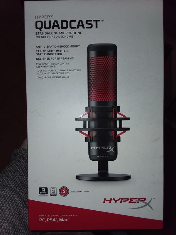 HyperX QuadCast Electret USB Condenser Microphone, Black/Red w