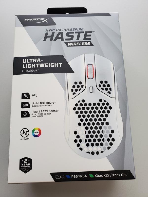 HyperX Pulsefire Haste - Souris sans fil pour gaming (blanche) - HP Store  Canada