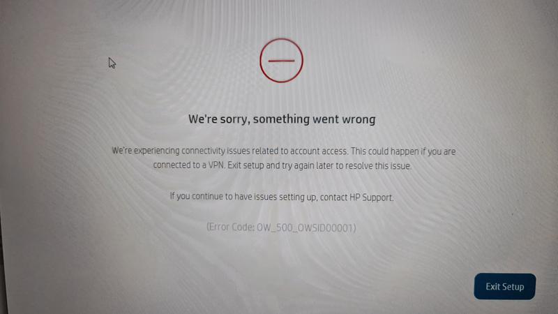 Constant HP Smart Windows App Error Message