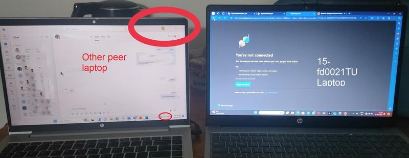 WiFi disconnect in the new laptop on right
