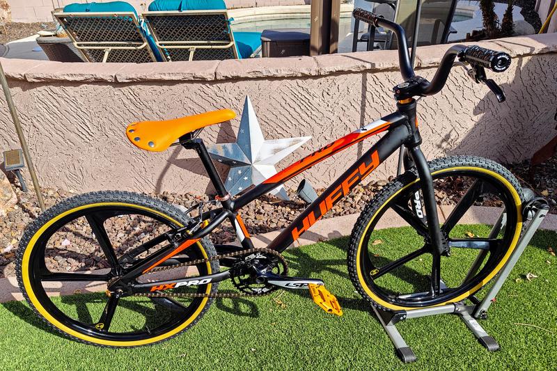 HX Pro Cruiser BMX Race Bike, 24-Inch, Black/Orange | Huffy
