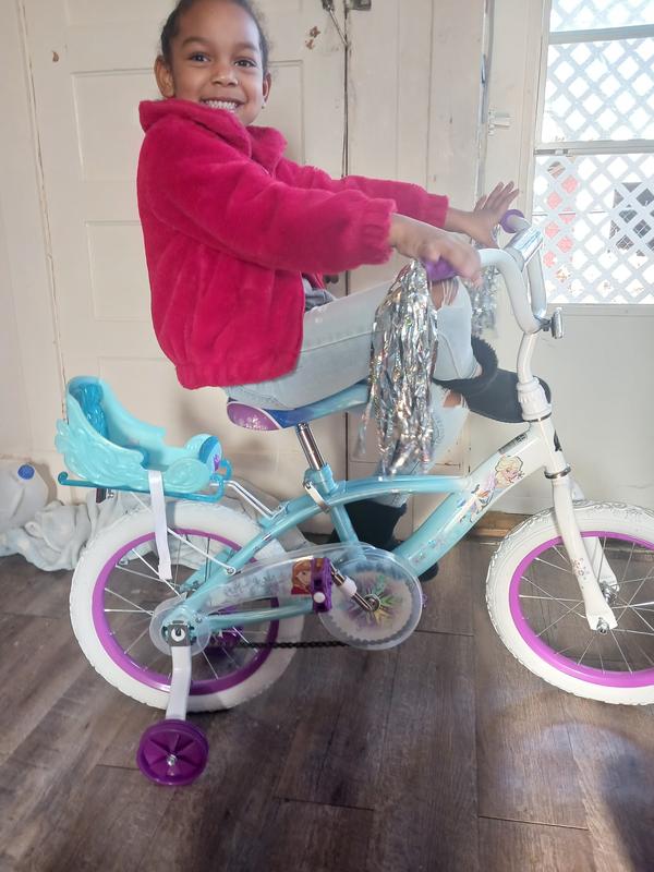 Huffy Bicicleta para niños Disney Frozen 16 EZ- Build Blue con ruedines 