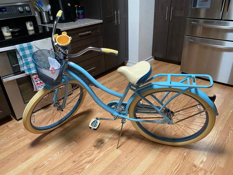 Blue Huffy 26" Womens Nel Lusso Cruiser Bike with Perfect Fit Frame 