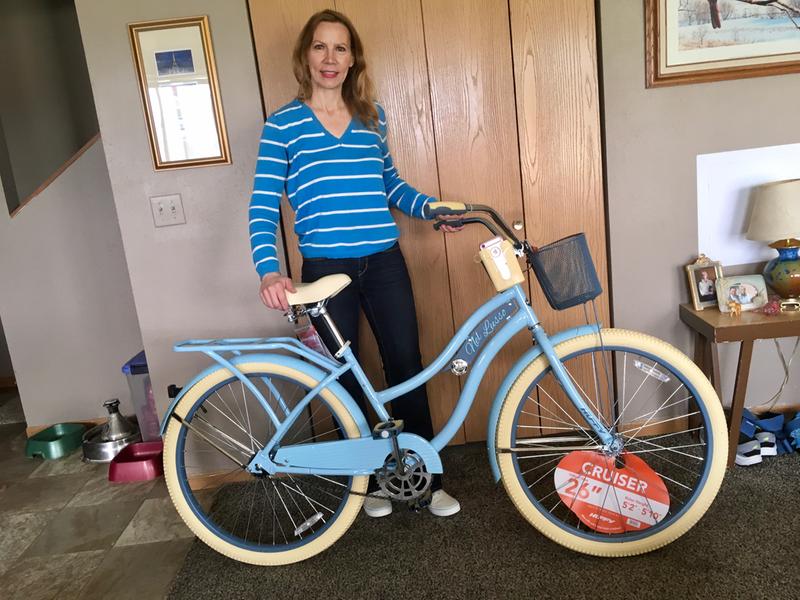 light blue huffy bike
